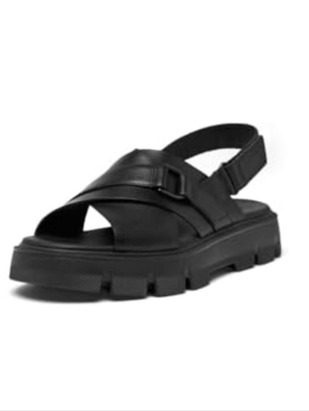 Sorel Black Chunky Leather Slingback Sandals